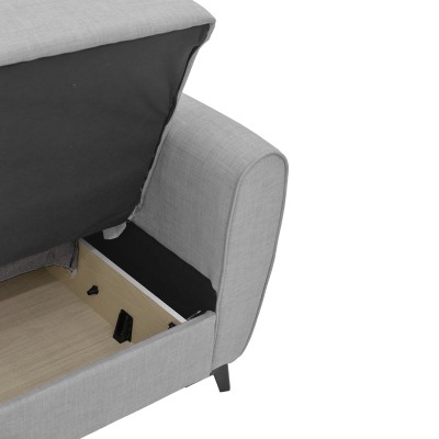 Καναπές-κρεβάτι με αποθηκευτικό χώρο τριθέσιος Lincoln pakoworld γκρι-μπεζ ύφασμα 225x75x85εκ