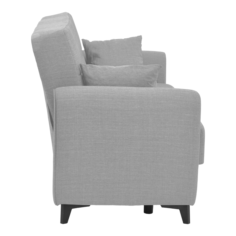 Καναπές-κρεβάτι με αποθηκευτικό χώρο διθέσιος Lincoln pakoworld γκρι-μπεζ ύφασμα 165x75x85εκ