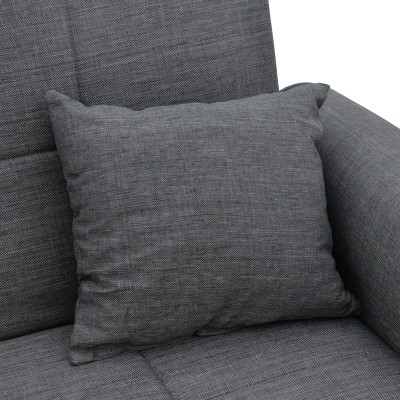 Καναπές-κρεβάτι με αποθηκευτικό χώρο διθέσιος Lincoln pakoworld ανθρακί ύφασμα 165x75x85εκ