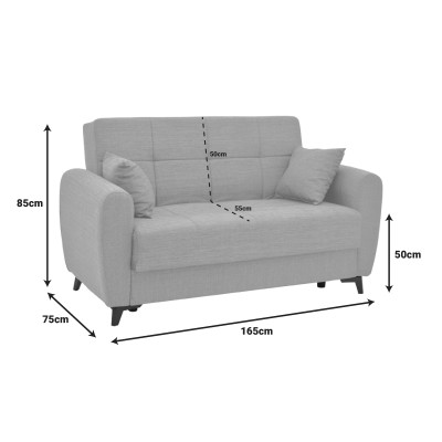 Σετ σαλονιού 2τεμ Lincoln pakoworld ύφασμα σε μπεζ απόχρωση