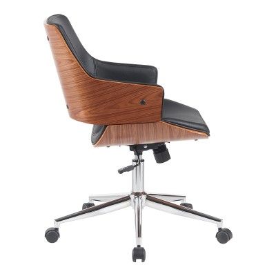 Καρέκλα γραφείου Setulo pakoworld μαύρο pu-βάση χρωμίου 53x61x79-89εκ