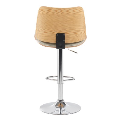 Σκαμπό μπαρ Amani pakoworld περιστρεφόμενο μπεζ pu-βάση χρωμίου 50.5x54x87.5-107.5εκ