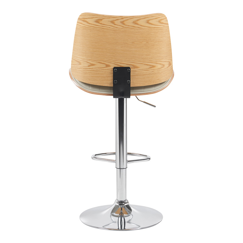 Σκαμπό μπαρ Amani pakoworld περιστρεφόμενο μπεζ pu-βάση χρωμίου 50.5x54x87.5-107.5εκ