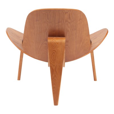 Πολυθρόνα Vilma pakoworld PU μαύρο- plywood καρυδί 90x76.5x74.5εκ