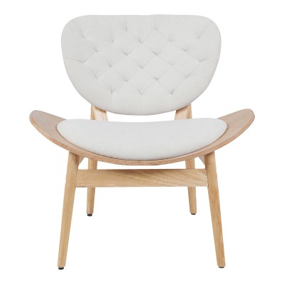 Πολυθρόνα Udalle pakoworld ξύλο σε φυσική απόχρωση με μπεζ ύφασμα 77x70x81εκ