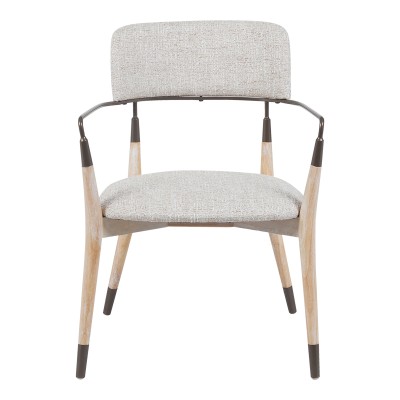 Πολυθρόνα Sentana pakoworld μέταλλο-ξύλο και ύφασμα σε μπεζ-καφέ απόχρωση 56.5x56x79εκ