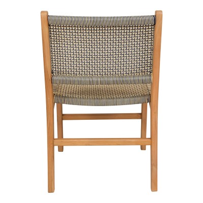 Καρέκλα Darien pakoworld σκελετός teak ξύλο σε φυσική απόχρωση και κρεμ-μαύρο pe σχοινί 52x62x86εκ