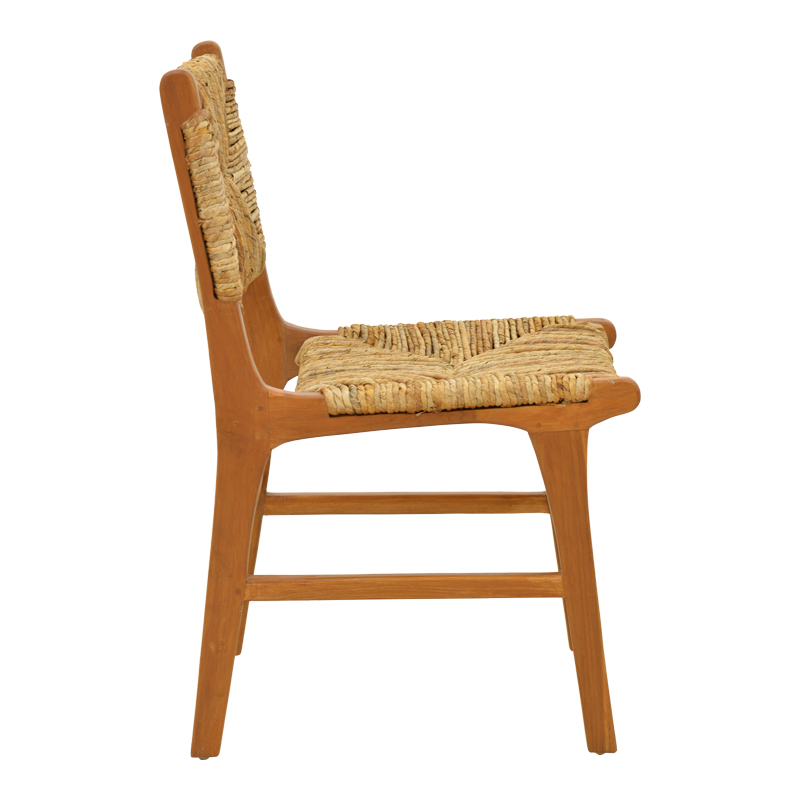 Καρέκλα Refane pakoworld σκελετός teak ξύλο με ψάθα σε φυσική απόχρωση 50x58x85εκ