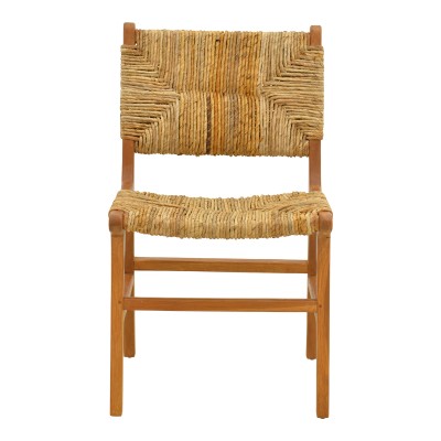 Καρέκλα Refane pakoworld σκελετός teak ξύλο με ψάθα σε φυσική απόχρωση 50x58x85εκ