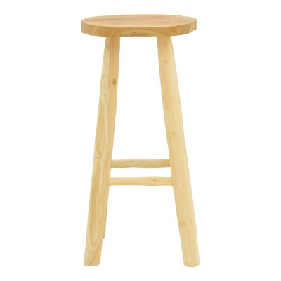 Σκαμπό μπαρ Nusiwo pakoworld teak ξύλο σε φυσική απόχρωση Φ35x70εκ