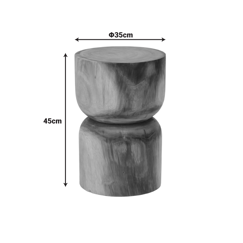 Σκαμπό Lopen pakoworld suar ξύλο σε φυσική απόχρωση Φ35x45εκ