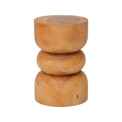 Σκαμπό Estelle pakoworld suar ξύλο σε φυσική απόχρωση Φ30x45εκ