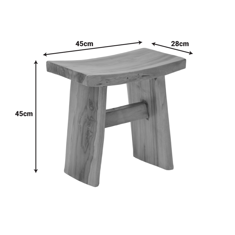 Σκαμπό Borbe pakoworld teak ξύλο σε φυσική απόχρωση 45x28x45εκ