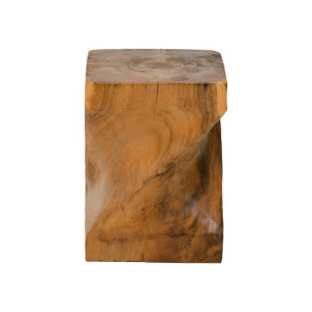 Σκαμπό Twister pakoworld suar ξύλο σε φυσική απόχρωση 30x30x45εκ