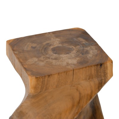 Σκαμπό Twister pakoworld suar ξύλο σε φυσική απόχρωση 30x30x45εκ