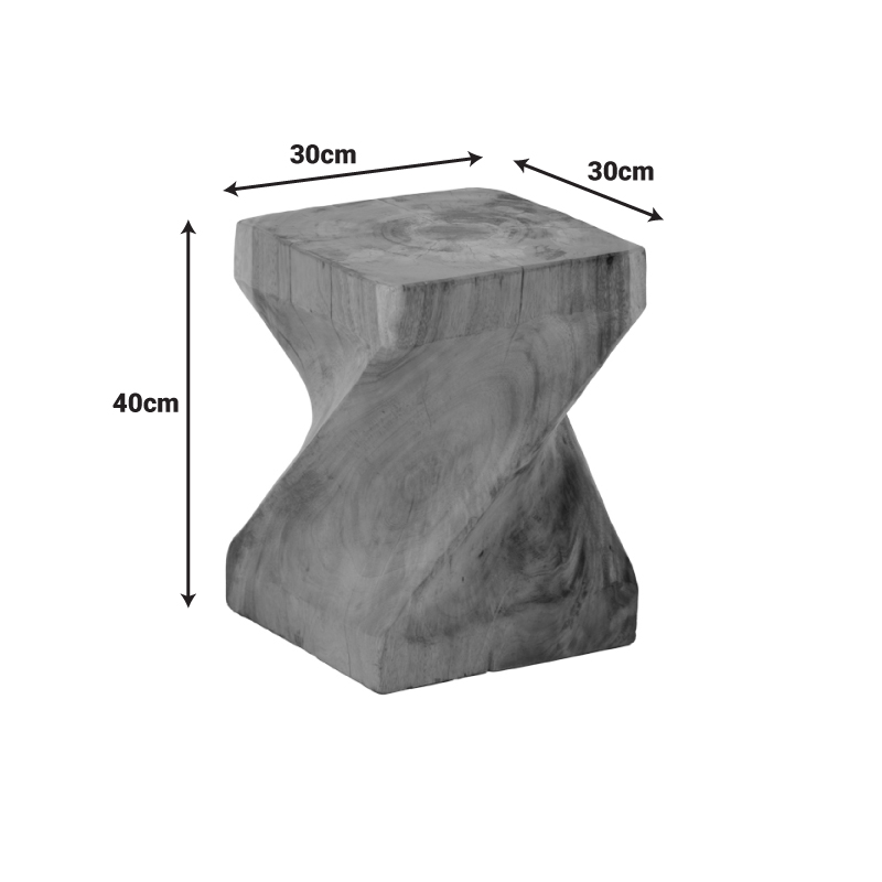 Σκαμπό Twister pakoworld suar ξύλο σε φυσική απόχρωση 30x30x45εκ