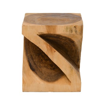 Σκαμπό Rektan pakoworld suar ξύλο σε φυσική απόχρωση 35x35x40εκ