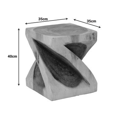 Σκαμπό Rektan pakoworld suar ξύλο σε φυσική απόχρωση 35x35x40εκ