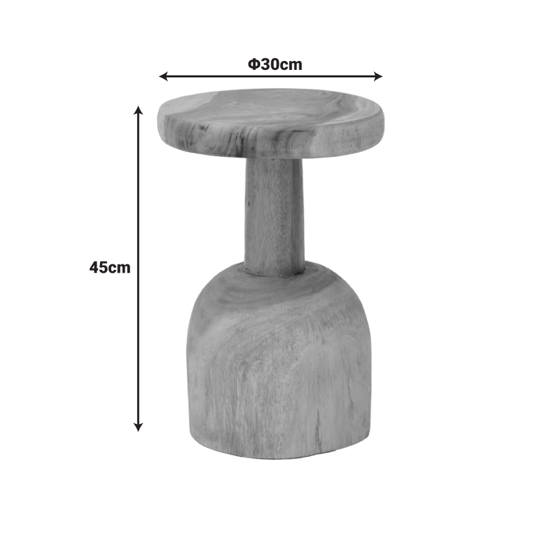 Βοηθητικό τραπέζι Queno pakoworld suar ξύλο σε φυσική απόχρωση Φ30x45εκ