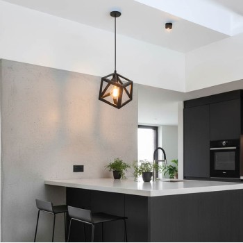 Φωτιστικό οροφής Kibe pakoworld μαύρο μέταλλο 22x28εκ