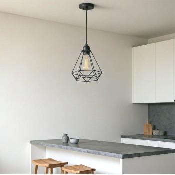 Φωτιστικό οροφής Jabrey pakoworld μαύρο μέταλλο Φ20.5x25εκ