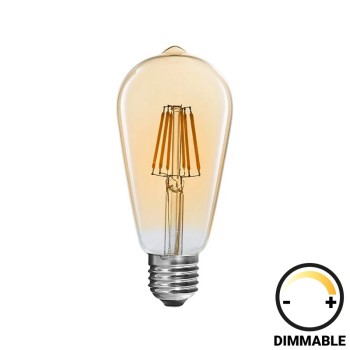 Λαμπτήρας LED ST64 Bulb pakoworld dimmable 4W E27 2700K amber