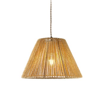 Φωτιστικό οροφής μονόφωτο Lubuto pakoworld μέταλλο-σχοινί σε φυσική απόχρωση Φ34.5x23εκ