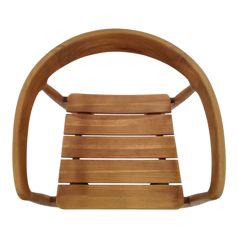 Πολυθρόνα Noody pakoworld στοιβαζόμενη teak ξύλο σε φυσική απόχρωση 58x54x75εκ