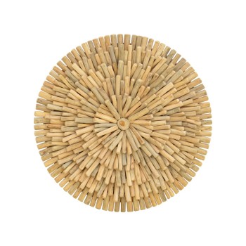 Διακοσμητικό τοίχου Decofy Inart drift ξύλο σε φυσική απόχρωση Φ60x5εκ