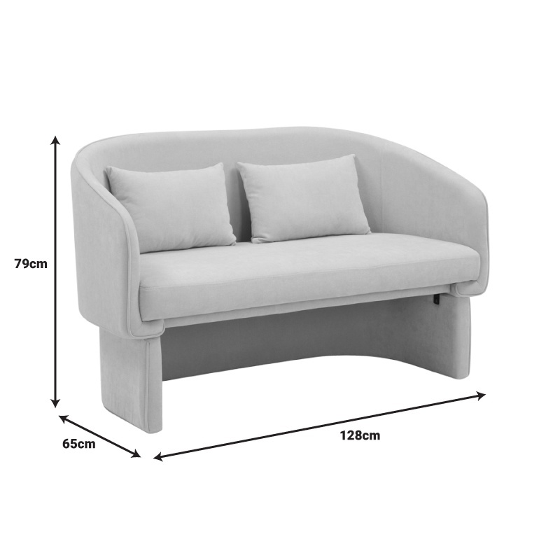 Καναπές διθέσιος Playmob pakoworld ύφασμα σε κεραμιδί απόχρωση 128x65x79εκ