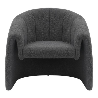 Πολυθρόνα Fassy pakoworld μπουκλέ ύφασμα σε ανθρακί απόχρωση 80x66x80εκ