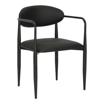 Πολυθρόνα Kalone pakoworld pu σε μαύρη απόχρωση 56x55x78εκ | 2 τμχ