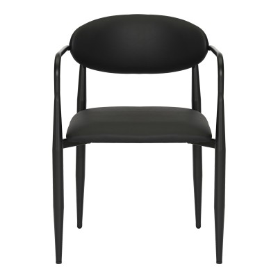 Πολυθρόνα Kalone pakoworld pu σε μαύρη απόχρωση 56x55x78εκ | 2 τμχ