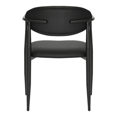 Πολυθρόνα Kalone pakoworld pu σε μαύρη απόχρωση 56x55x78εκ | 2 τμχ