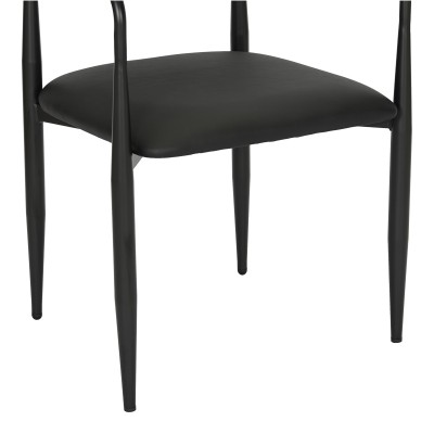 Πολυθρόνα Kalone pakoworld pu σε μαύρη απόχρωση 56x55x78εκ | 2 τμχ