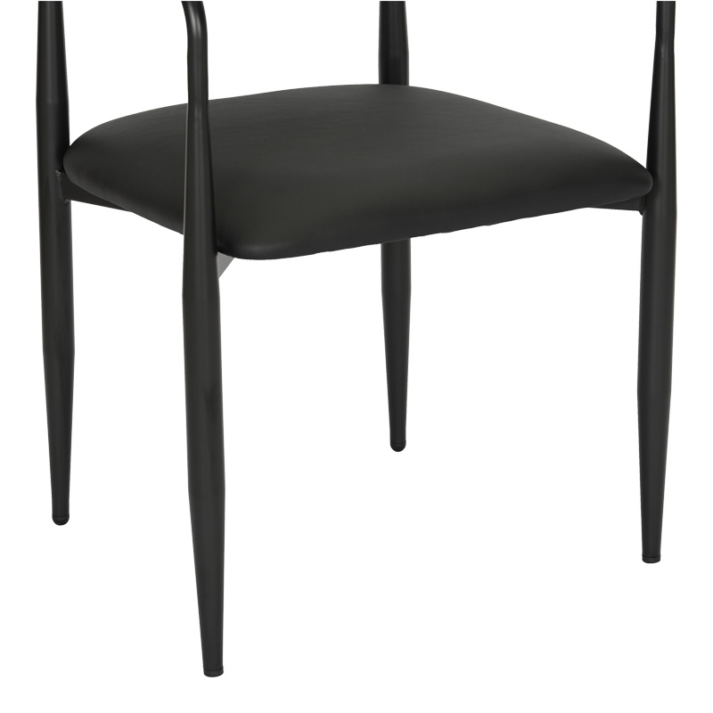 Πολυθρόνα Kalone pakoworld pu σε μαύρη απόχρωση 56x55x78εκ | 2 τμχ