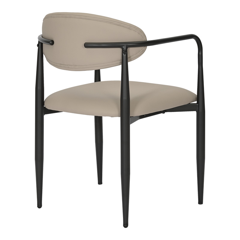 Πολυθρόνα Kalone pakoworld pu σε γκρι-μπεζ απόχρωση 56x55x78εκ | 2 τμχ