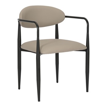 Πολυθρόνα Kalone pakoworld pu σε γκρι-μπεζ απόχρωση 56x55x78εκ | 2 τμχ