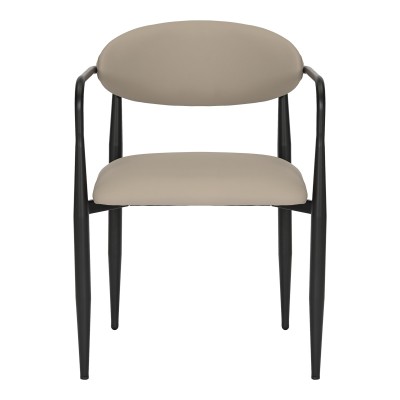 Πολυθρόνα Kalone pakoworld pu σε γκρι-μπεζ απόχρωση 56x55x78εκ | 2 τμχ