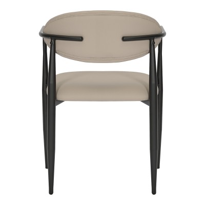 Πολυθρόνα Kalone pakoworld pu σε γκρι-μπεζ απόχρωση 56x55x78εκ | 2 τμχ