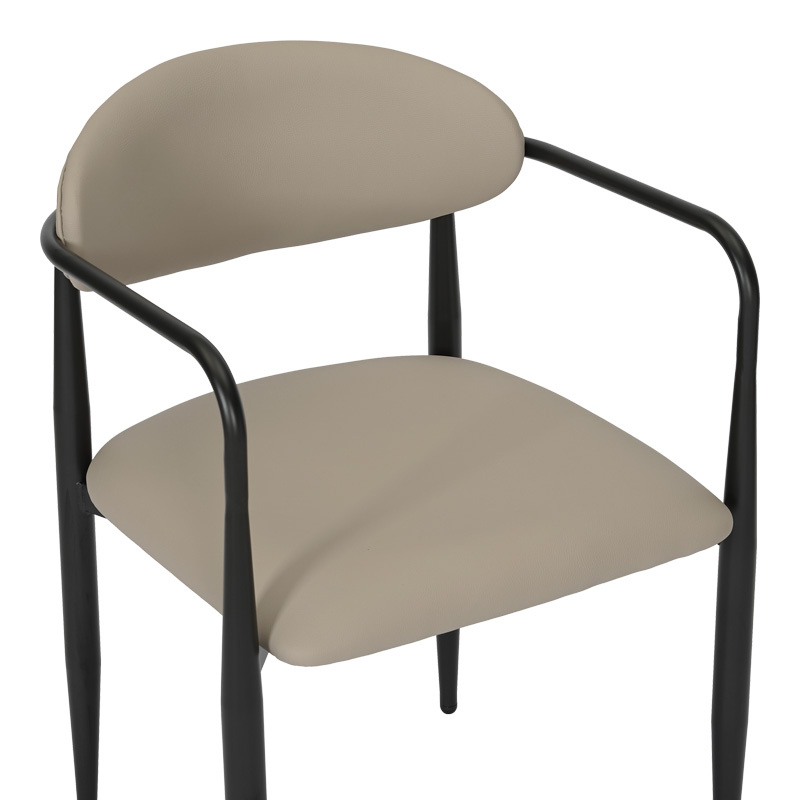 Πολυθρόνα Kalone pakoworld pu σε γκρι-μπεζ απόχρωση 56x55x78εκ | 2 τμχ