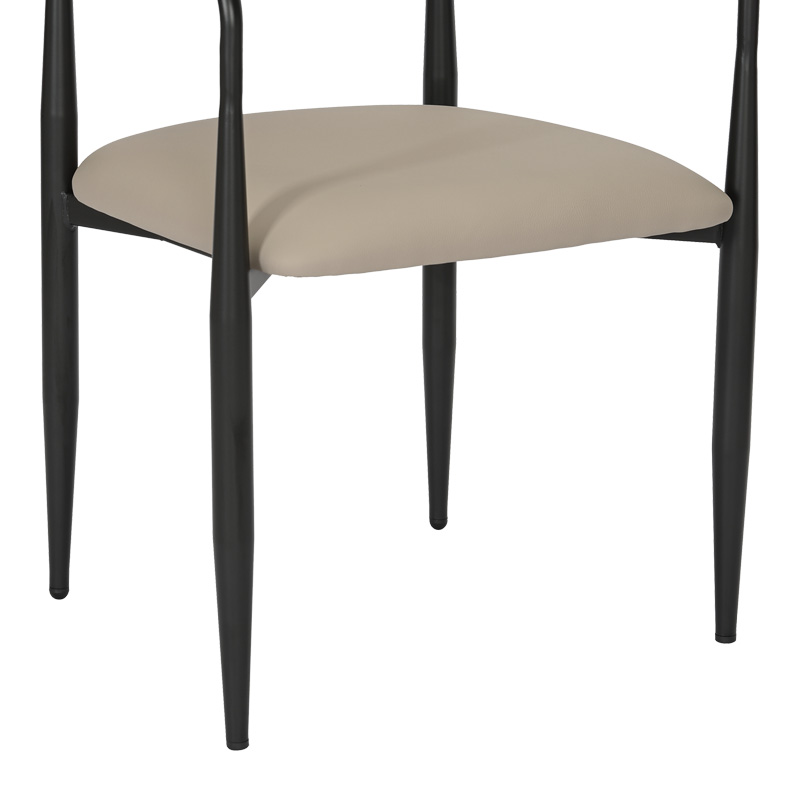 Πολυθρόνα Kalone pakoworld pu σε γκρι-μπεζ απόχρωση 56x55x78εκ | 2 τμχ