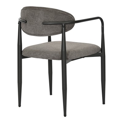 Πολυθρόνα Kalone pakoworld ύφασμα σε ανθρακί απόχρωση 56x55x78εκ | 2 τμχ