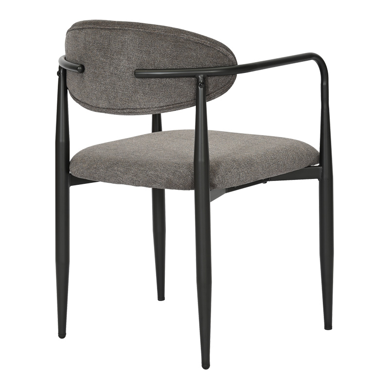 Πολυθρόνα Kalone pakoworld ύφασμα σε ανθρακί απόχρωση 56x55x78εκ | 2 τμχ