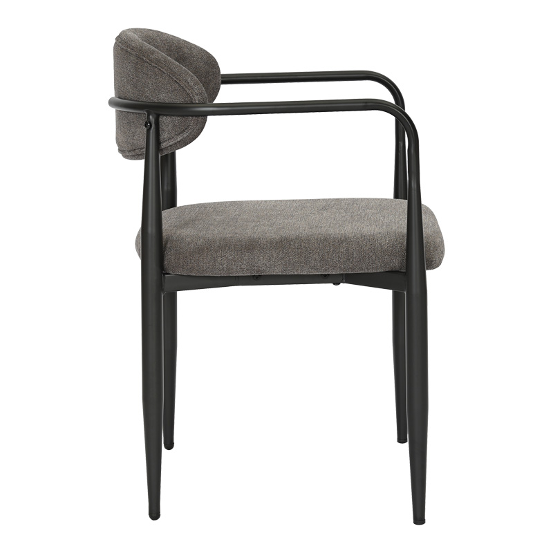 Πολυθρόνα Kalone pakoworld ύφασμα σε ανθρακί απόχρωση 56x55x78εκ | 2 τμχ