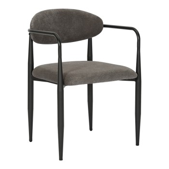 Πολυθρόνα Kalone pakoworld ύφασμα σε ανθρακί απόχρωση 56x55x78εκ | 2 τμχ