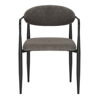 Πολυθρόνα Kalone pakoworld ύφασμα σε ανθρακί απόχρωση 56x55x78εκ | 2 τμχ