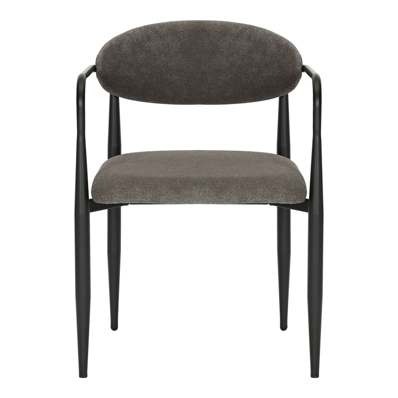 Πολυθρόνα Kalone pakoworld ύφασμα σε ανθρακί απόχρωση 56x55x78εκ | 2 τμχ