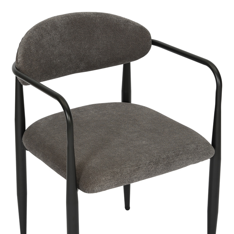 Πολυθρόνα Kalone pakoworld ύφασμα σε ανθρακί απόχρωση 56x55x78εκ | 2 τμχ