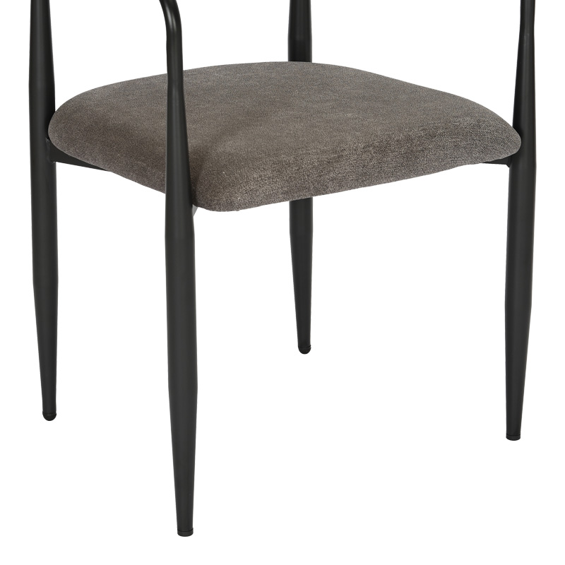 Πολυθρόνα Kalone pakoworld ύφασμα σε ανθρακί απόχρωση 56x55x78εκ | 2 τμχ